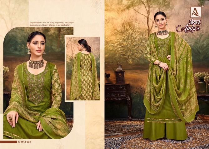 Alok Amber Fancy Embroidered Wholesale Dress Material Catalog